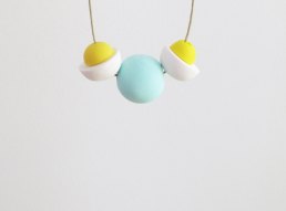 Floti - Mint,white and yellow necklace