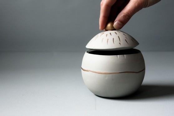 KaroArt Ceramics- Warm Grey Decorative Treasure Box Florentine Range