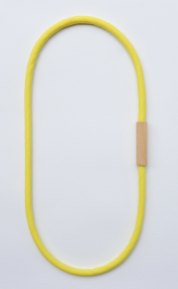 HartHorne - WOOD and COTTON Fabric Necklace in Bright Yellow